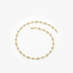 14K Art Deco Diamond Milgrain Bracelet