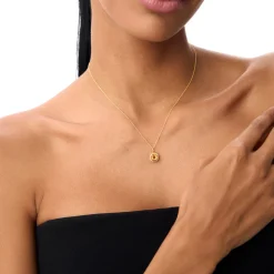 14K Asscher Cut Bezel Set Citrine Necklace