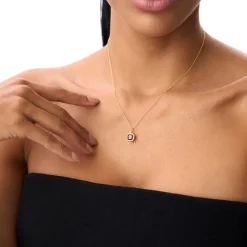 14K Asscher Cut Bezel Set Garnet Necklace