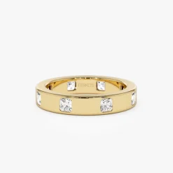 14k Asscher Cut Full Eternity Flush Setting Diamond Band