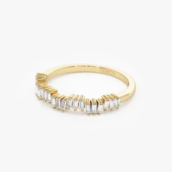 14k Asymetrical Baguette Diamonds Ring