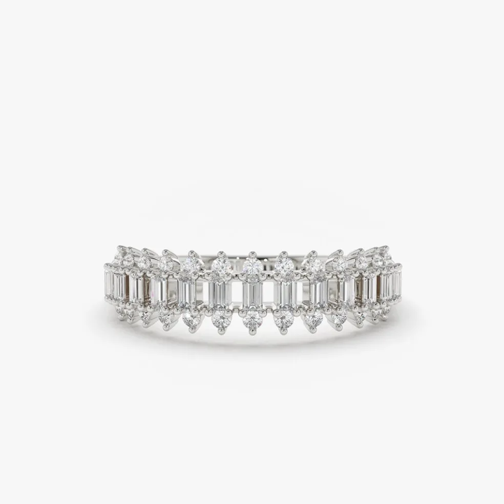 14K Bagguete Diamond Anniversary Ring