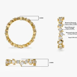 14k Baguette and Round Diamond Full Eternity Ring