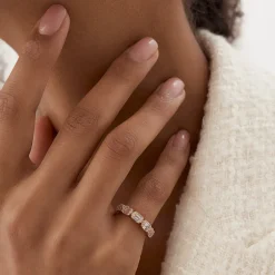 14k Baguette and Round Diamond Anniversary Ring