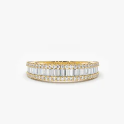 14K Baguette Diamond Anniversary Ring 0.75ctw