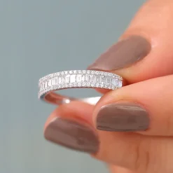 14K Baguette Diamond Anniversary Ring 0.75ctw