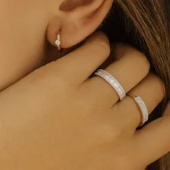 14K Baguette Diamond Anniversary Ring 0.75ctw