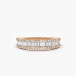 14K Baguette Diamond Anniversary Ring 0.75ctw