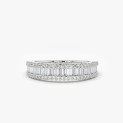 14K Baguette Diamond Anniversary Ring 0.75ctw