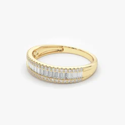 14K Baguette Diamond Anniversary Ring 0.75ctw
