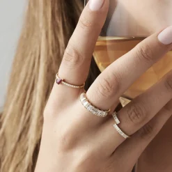 14k Baguette Diamond Bypass Ring