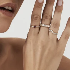14k Baguette Diamond Bypass Ring
