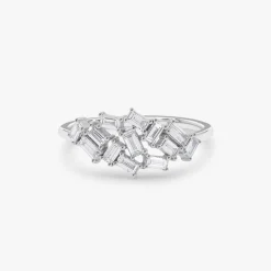 14k Baguette Diamond Cluster Ring