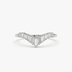 14K Baguette Diamond Curved Tiara Ring
