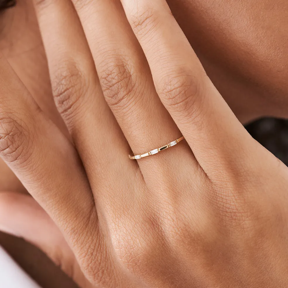 14k Baguette Diamond Dainty Full Eternity