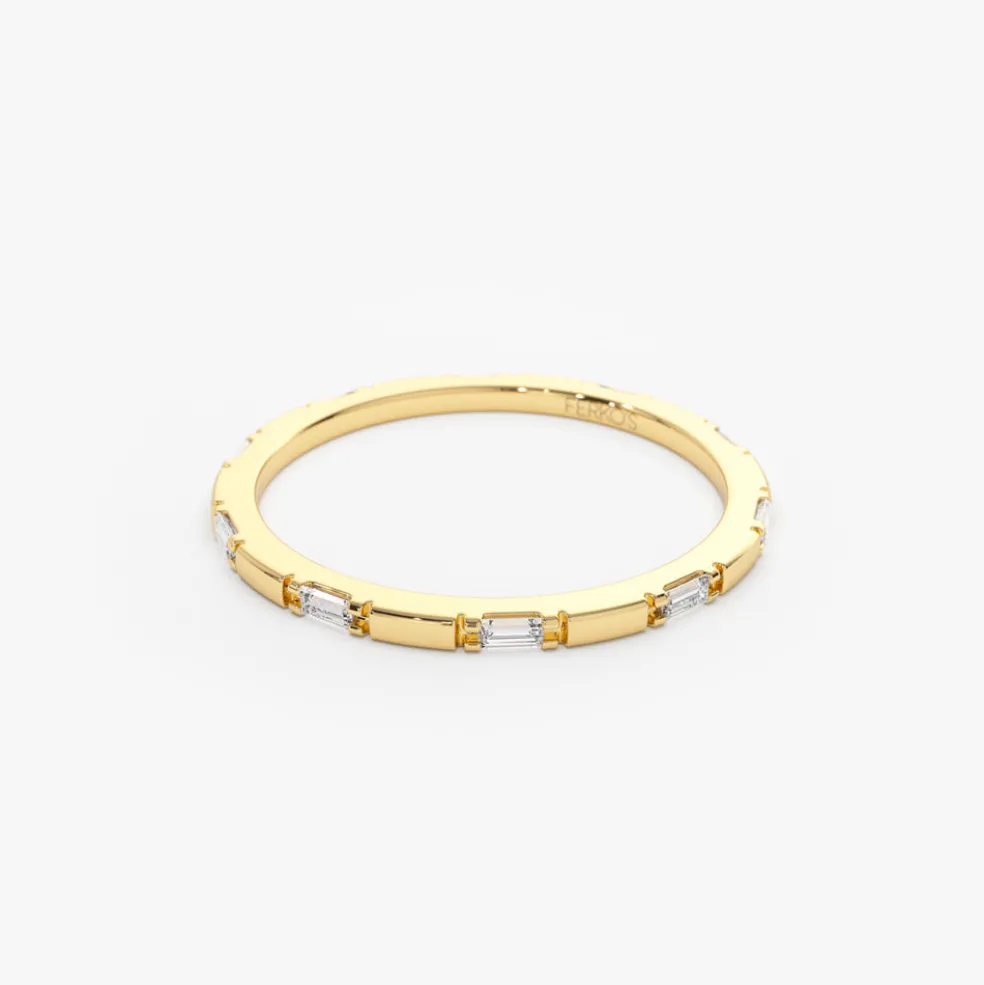 14k Baguette Diamond Dainty Full Eternity