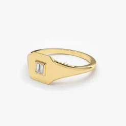 14k Baguette Diamond Pinky Ring