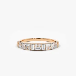 14k Baguette Diamond Stacking Ring