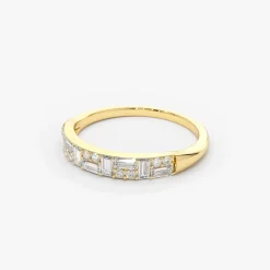 14k Baguette Diamond Stacking Ring