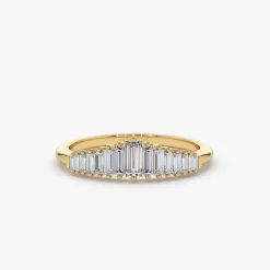 14K Baguette Diamond Tiara Ring