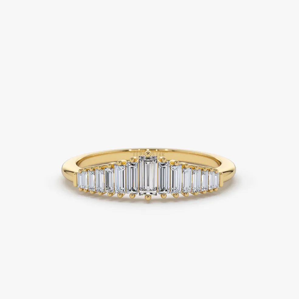14K Baguette Diamond Tiara Ring