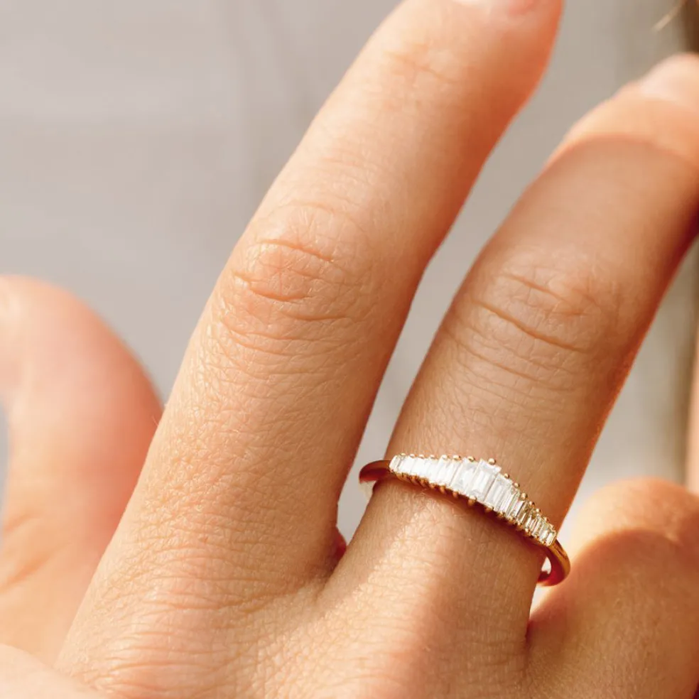 14K Baguette Diamond Tiara Ring