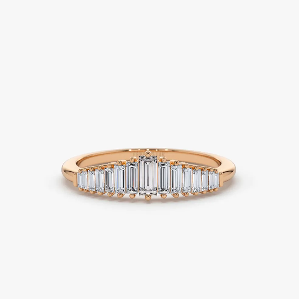 14K Baguette Diamond Tiara Ring