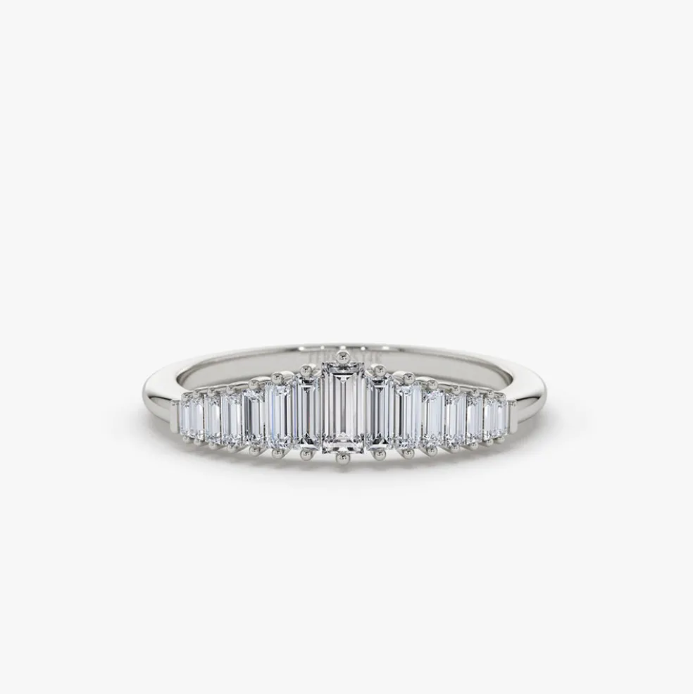 14K Baguette Diamond Tiara Ring