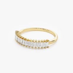 14k Baguette Diamond Wedding Band