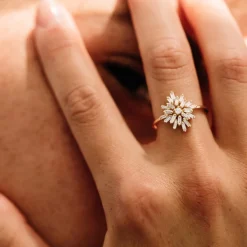 14K Ballerina Baguette Diamond Cluster Ring