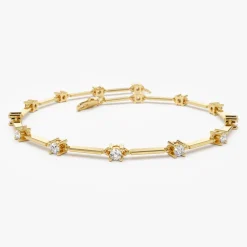 14k Bar and Diamond Infinity Bracelet 0.85 ctw