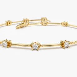 14k Bar and Diamond Infinity Bracelet 0.85 ctw