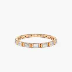 14k Bar Setting Baguette Diamond Eternity Ring