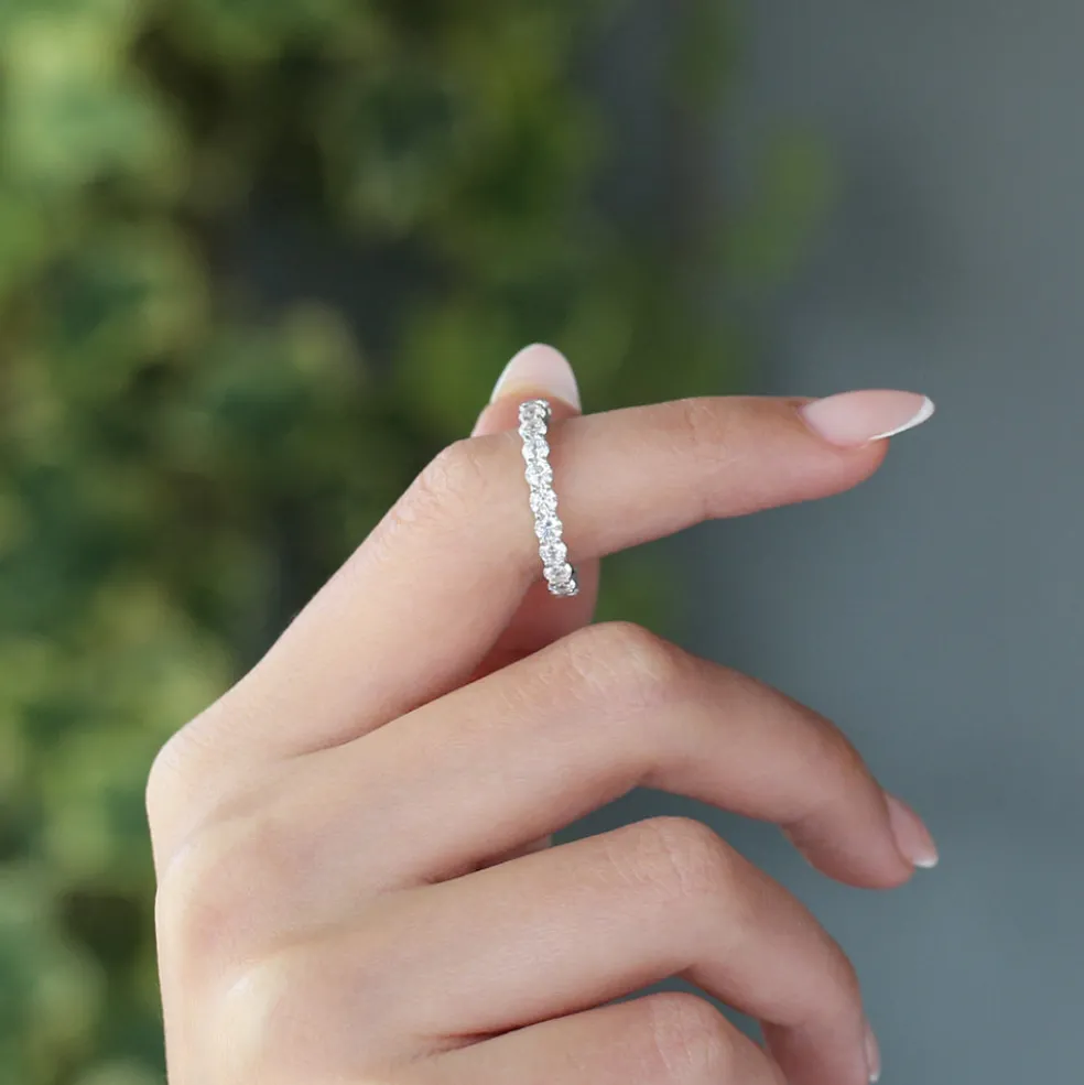 14k Basket Setting Full Eternity Diamond Ring 2.25ctw