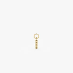 14k Beaded Hoop Charm