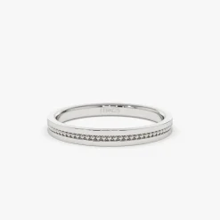 14k Beaded Stacking Gold Wedding Band