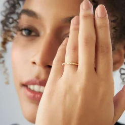 14k Beaded Wedding Band