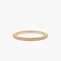 14k Beaded Wedding Band