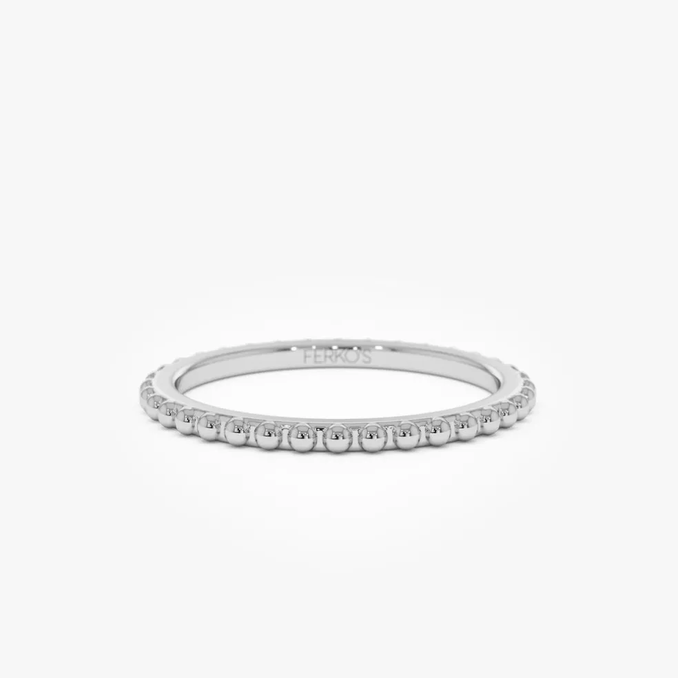 14k Beaded Wedding Band