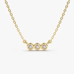14k Bezel Set Diamond Necklace