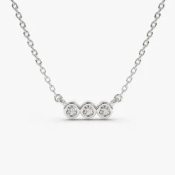 14k Bezel Set Diamond Necklace