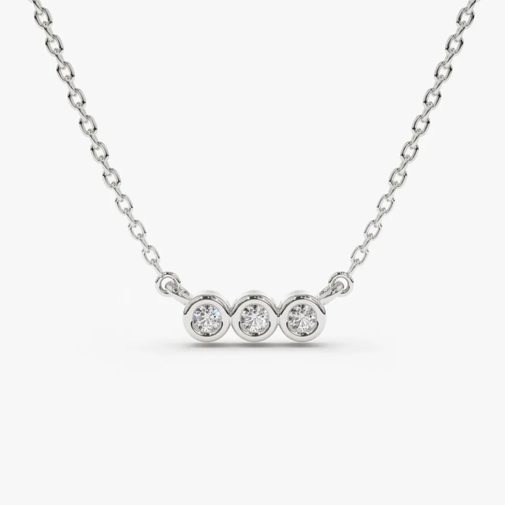 14k Bezel Set Diamond Necklace