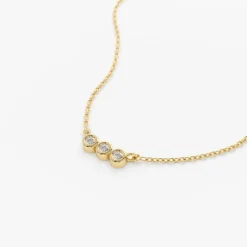 14k Bezel Set Diamond Necklace