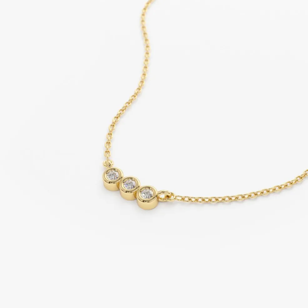 14k Bezel Set Diamond Necklace