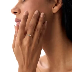 14k Bezel Set Emerald Cut Diamond Solitaire Ring