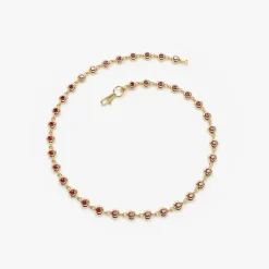 14k Bezel Set Ruby Tennis Bracelet