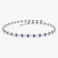 14k Bezel Set Sapphire Tennis Bracelet