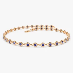 14k Bezel Set Sapphire Tennis Bracelet