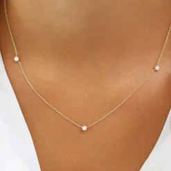 14k Bezel Setting Diamond by the Yard Necklace