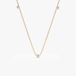 14k Bezel Setting Diamond by the Yard Necklace